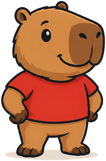 Pia Painting mascot, standing proud